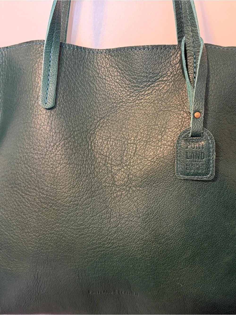 Portland Leather Sea Glass Large August Pebbled Leather Tote